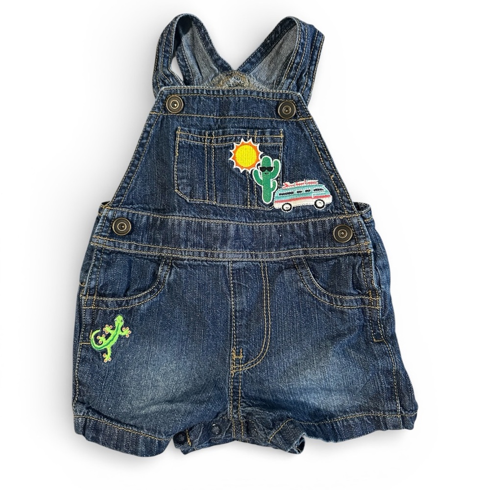 The Children's Place Blue Baby Denim Overalls with characters